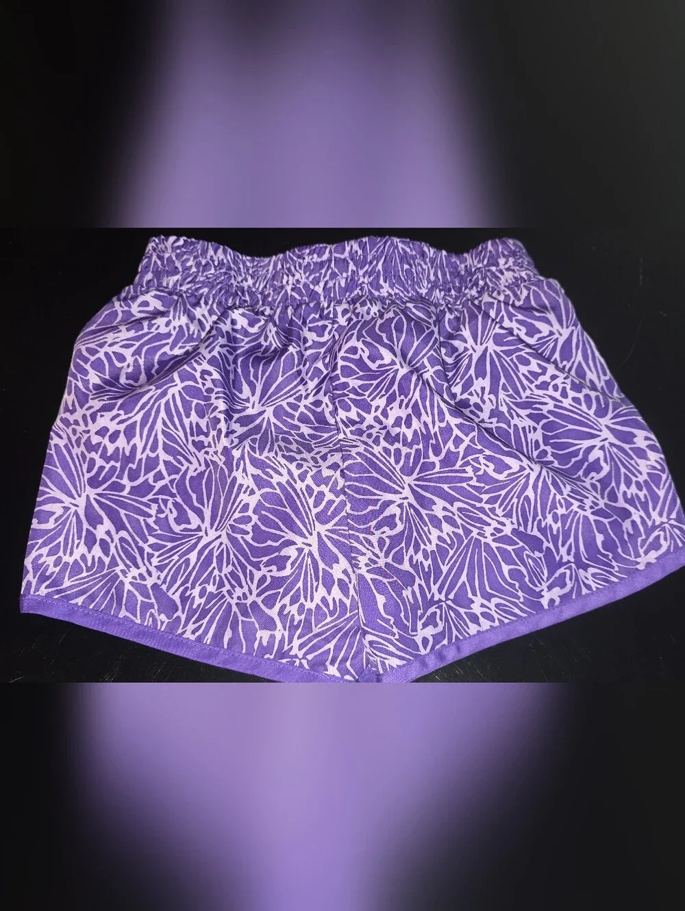 Champion Purple Floral Print Girls Shorts Size 6/6X